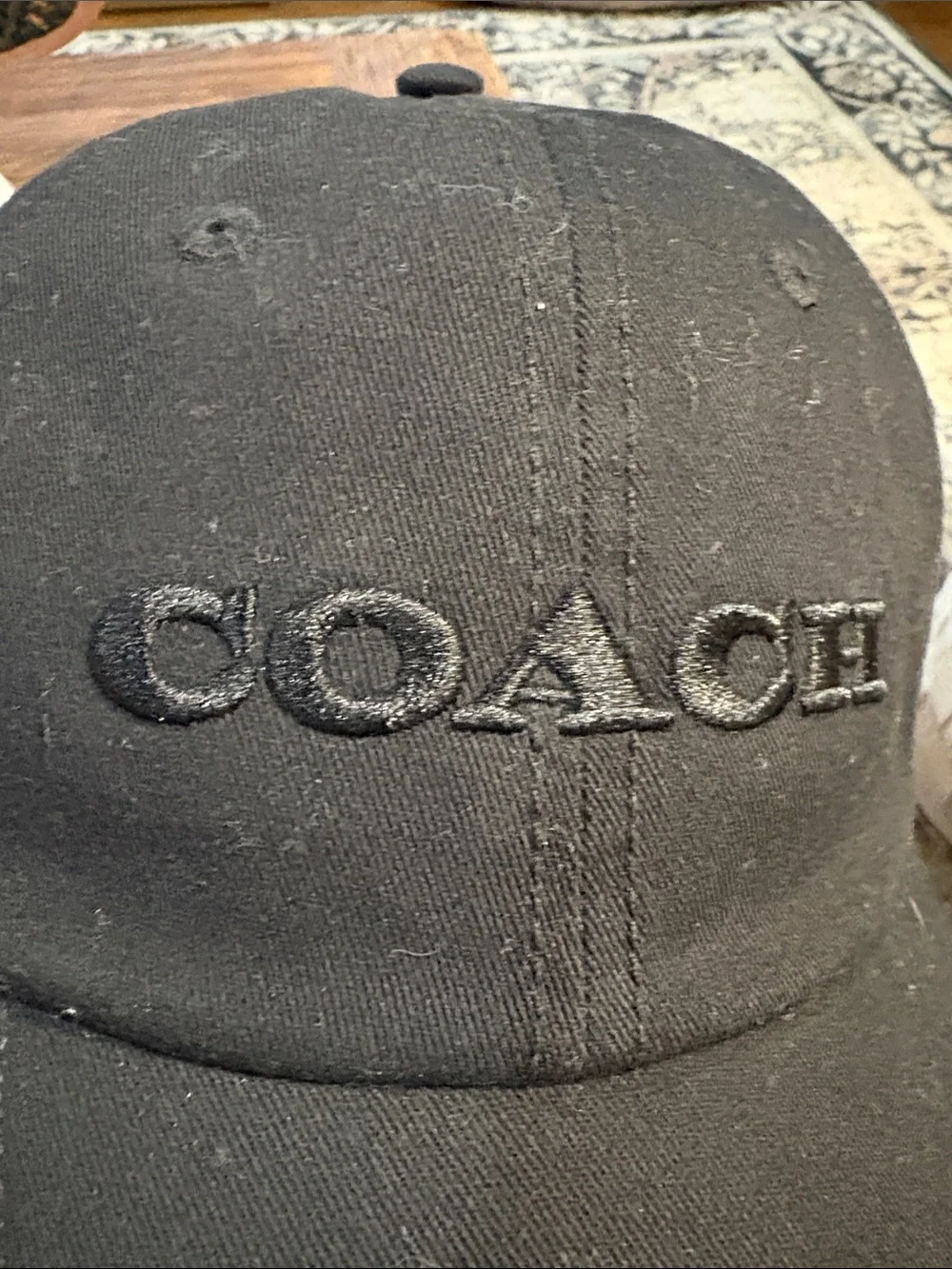 Coach Black Embroidered Logo Baseball Cap - Picture 8 of 8